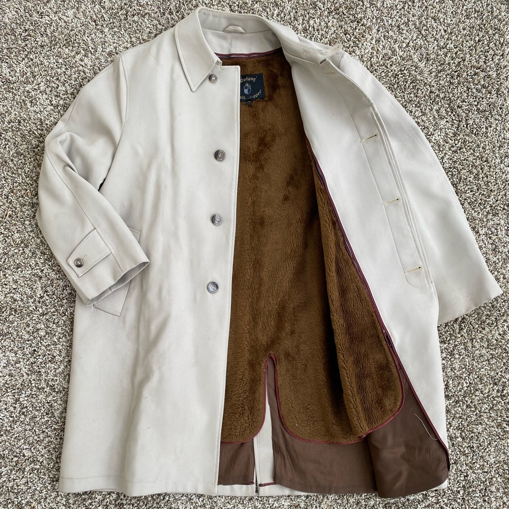 Botany Weathertopper Vintage Trench Coat Jacket With Insulated Lining Size 46
